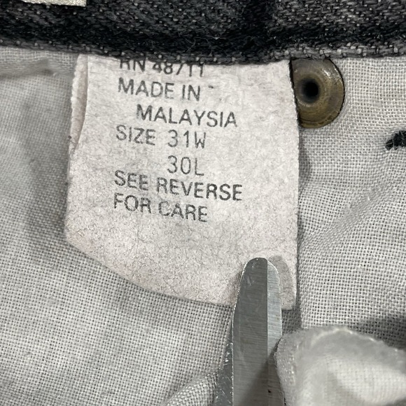 Vintage Falls Creek Dungarees Men's‎ 31 X 30 Black Acid Wash Jean Distressed Zip - Picture 10 of 11